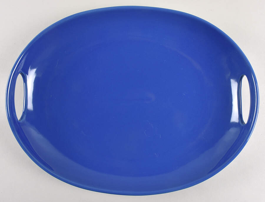 Woven Traditions Cornflower 15" Oval Serving Platter by Longaberger-1