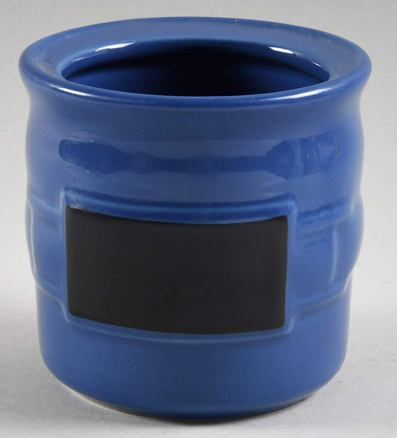 Woven Traditions Cornflower 4" Chalk Crock No Glass Lid by Longaberger-1