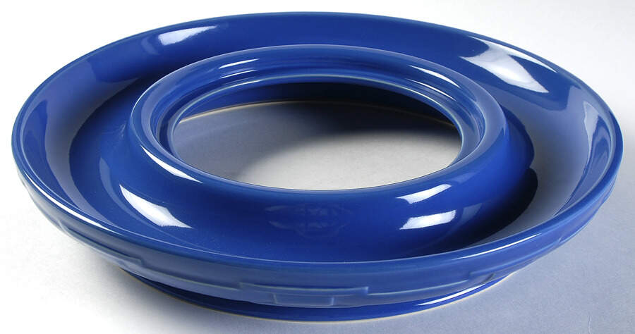 Woven Traditions Cornflower Round Cheese & Cracker Tray No Cutting Board by Longaberger-1