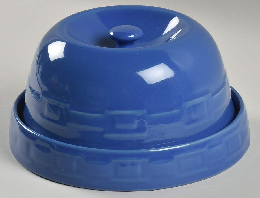 Woven Traditions Cornflower Round Cheese Dish & Lid by Longaberger-1