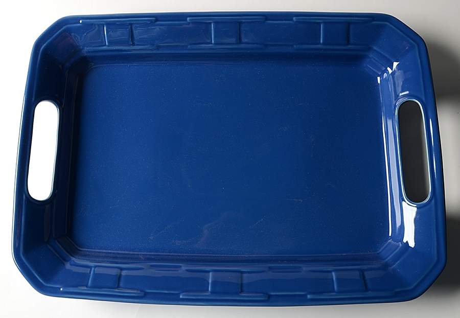Woven Traditions Cornflower 17" Handled Tray by Longaberger-1