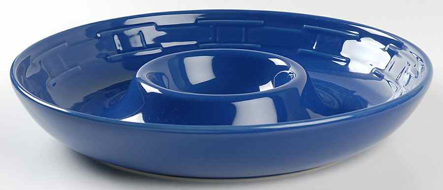 Woven Traditions Cornflower 1 Piece Chip & Dip by Longaberger-1
