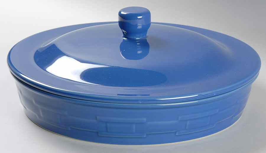 Woven Traditions Cornflower Round Covered Baker by Longaberger-1
