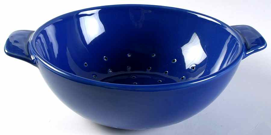 Woven Traditions Cornflower Ceramic Colander by Longaberger-1