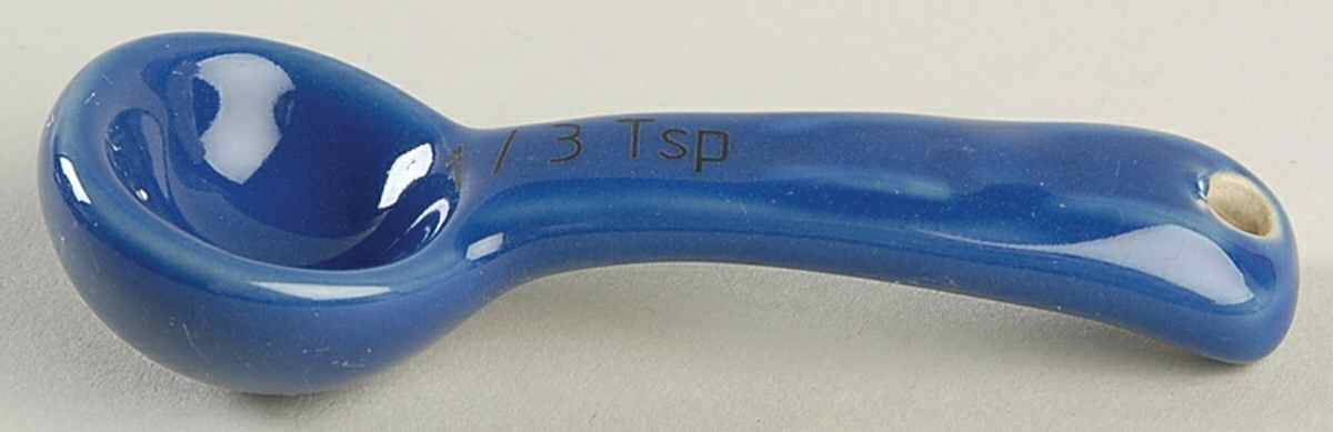 Woven Traditions Cornflower 1/3 Teaspoon Ceramic Measuring Spoon by Longaberger-1