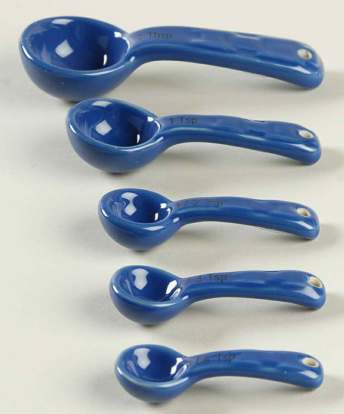 Woven Traditions Cornflower (5 Pc) Ceramic Measuring Spoon Set by Longaberger-1