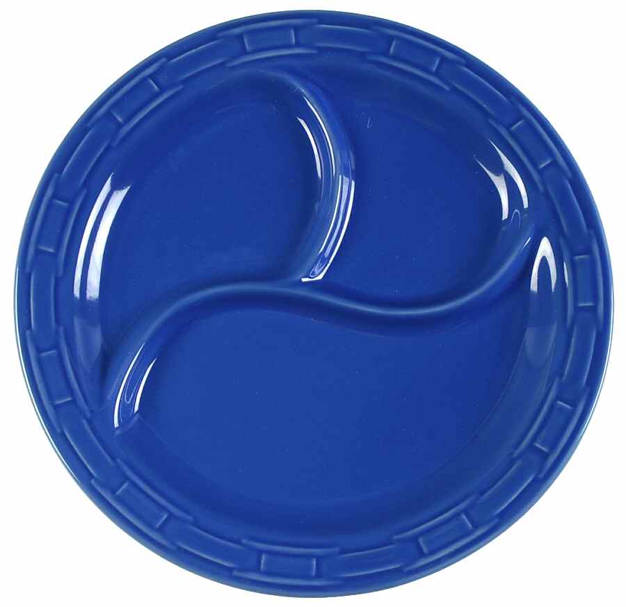 Woven Traditions Cornflower (3 Part) Divided Plate by Longaberger-1