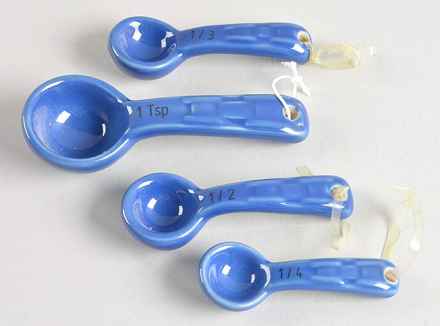 Woven Traditions Cornflower (4 Pc) Ceramic Measuring Spoon Set by Longaberger-1