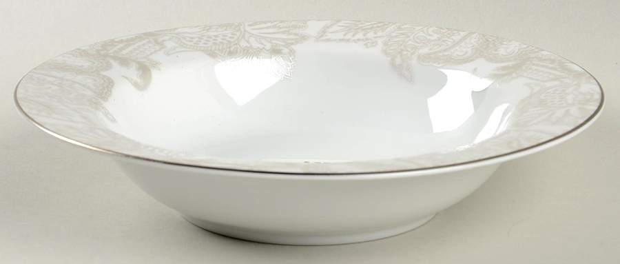 Satin Paisley Platinum Rim Fruit/Dessert (Sauce) Bowl by Ralph Lauren China-1