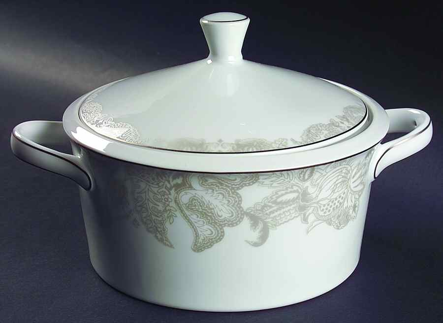 Satin Paisley Platinum 2 Qt Round Covered Casserole by Ralph Lauren China-1