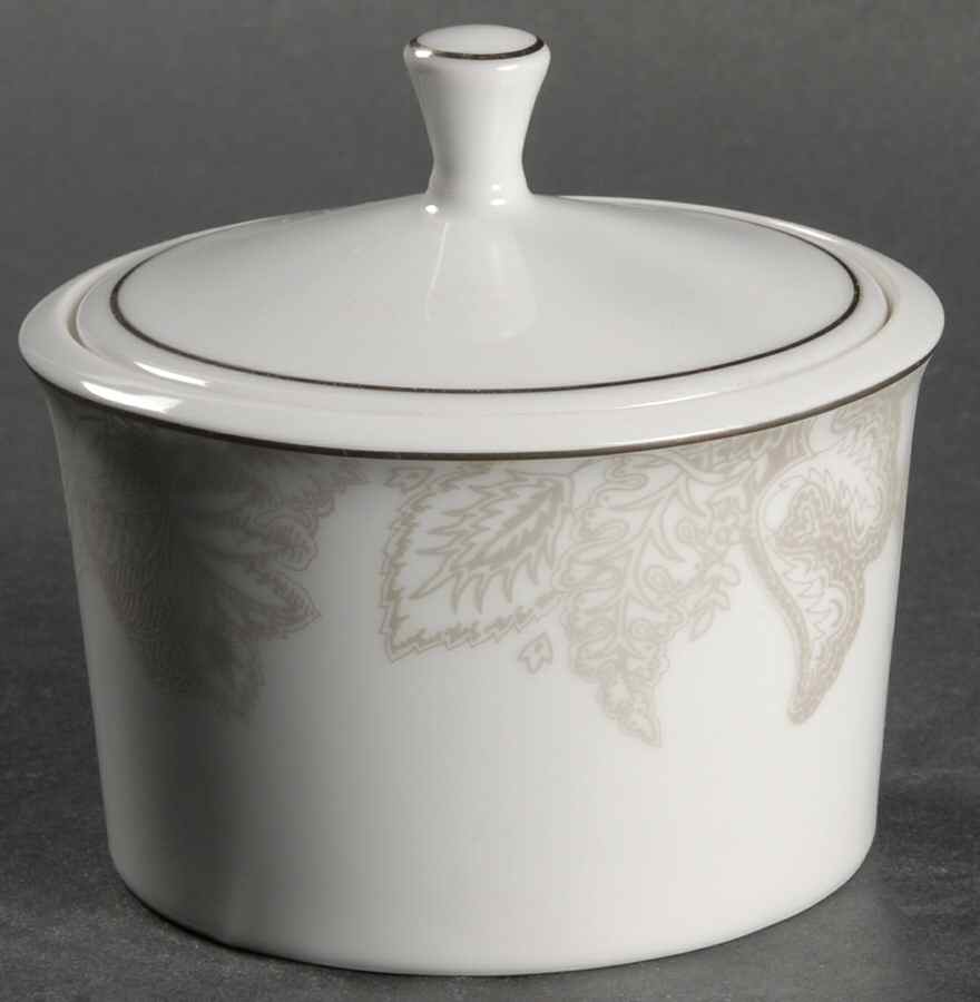 Satin Paisley Platinum Sugar Bowl & Lid by Ralph Lauren China-1