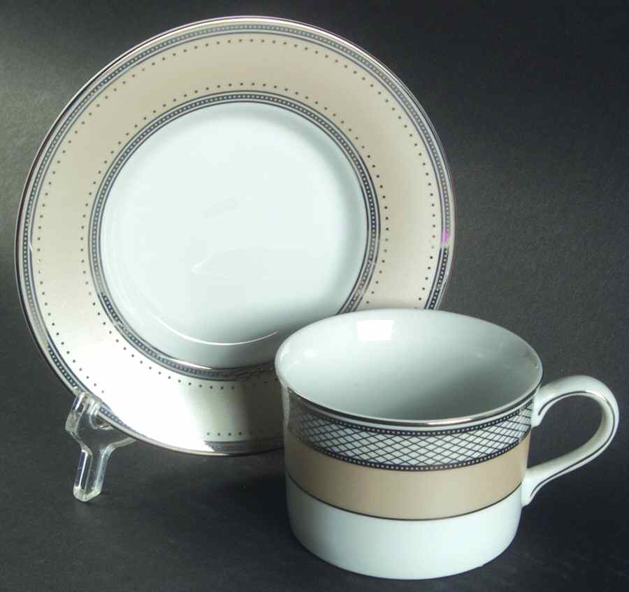 Silk Ribbon Ivory Flat Cup & Saucer Set by Ralph Lauren China-1