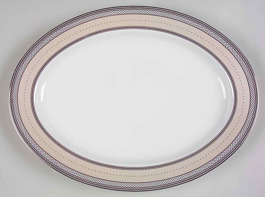 Silk Ribbon Ivory 15" Oval Serving Platter by Ralph Lauren China-1