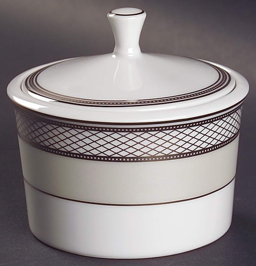 Silk Ribbon Pearl Sugar Bowl & Lid by Ralph Lauren China-1