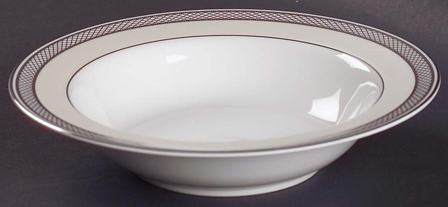 Silk Ribbon Pearl Rim Fruit/Dessert (Sauce) Bowl by Ralph Lauren China-1