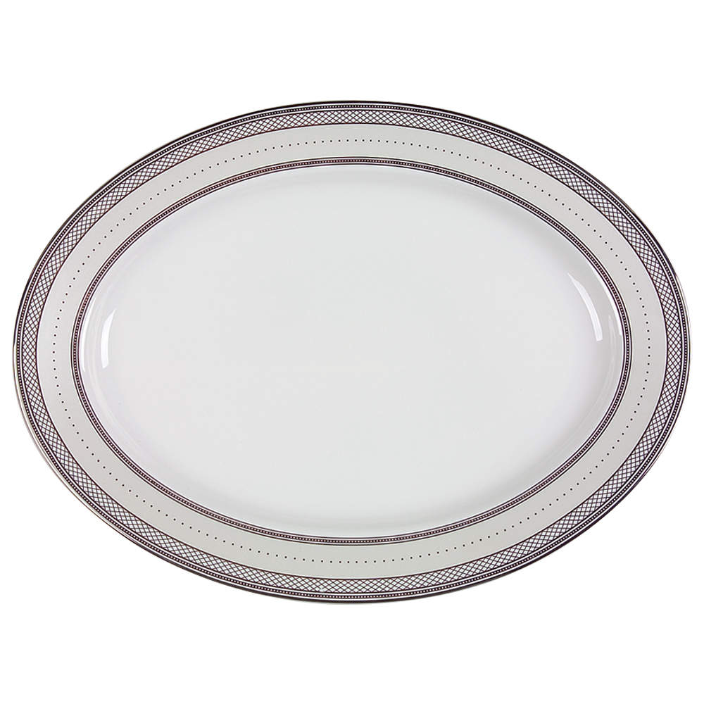 Silk Ribbon Pearl 15" Oval Serving Platter by Ralph Lauren China-1