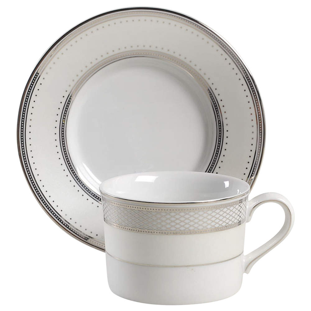 Silk Ribbon Pearl Flat Cup & Saucer Set by Ralph Lauren China-1