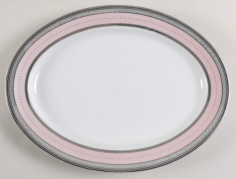 Silk Ribbon Pink 15" Oval Serving Platter by Ralph Lauren China-1