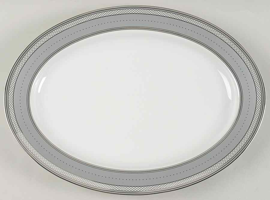 Silk Ribbon Slate 15" Oval Serving Platter by Ralph Lauren China-1