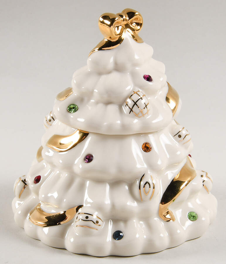 Jeweled Christmas Sugar Bowl & Lid by Lenox-1