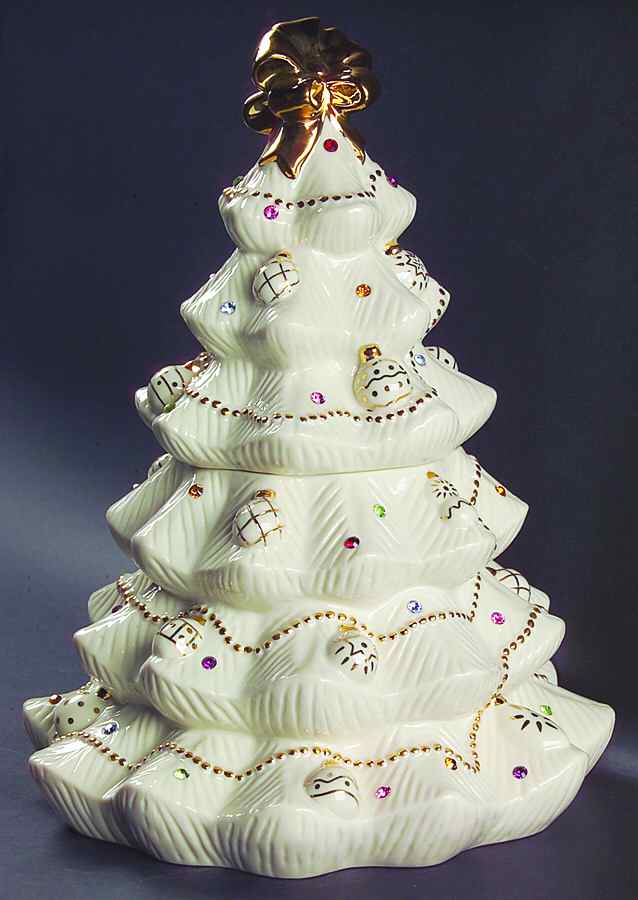 Jeweled Christmas Cookie Jar & Lid by Lenox-1