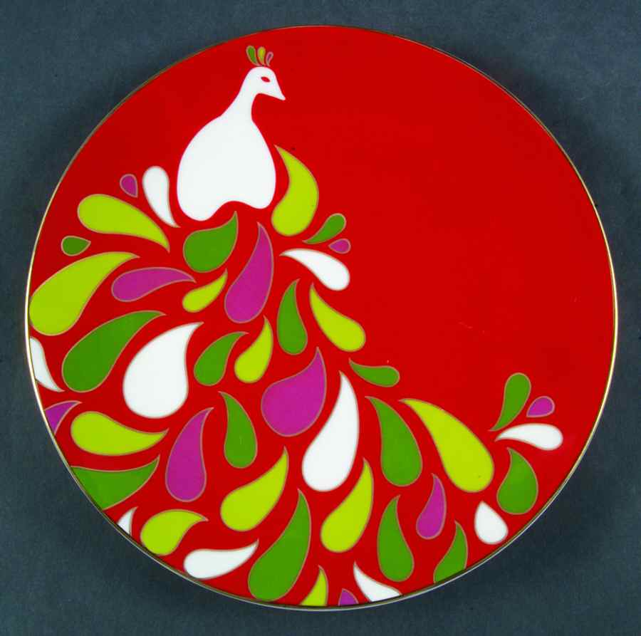 Festive Peacock Accent Luncheon Plate by Lenox-1
