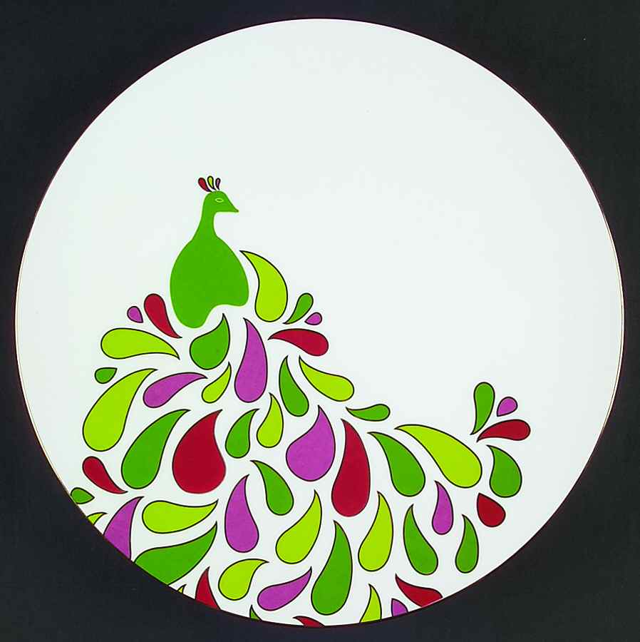 Festive Peacock Footed Cake Plate by Lenox-1
