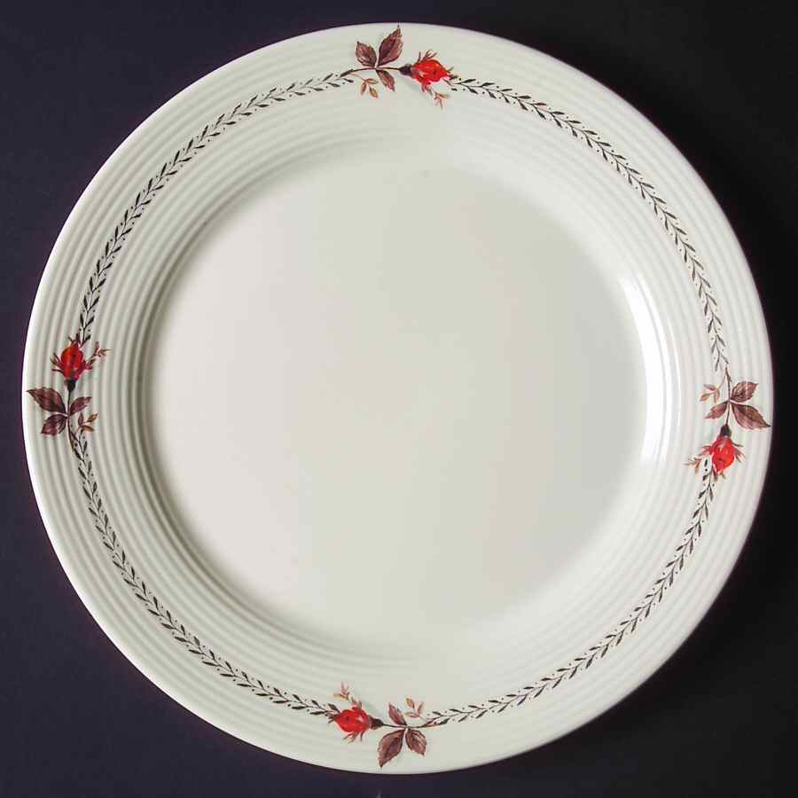 Vermillion Buds Dinner Plate by Limoges-American-1