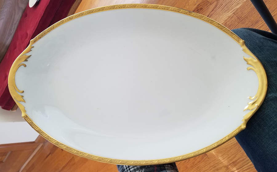 LEG81 16" Oval Serving Platter by F Legrand & Cie-1