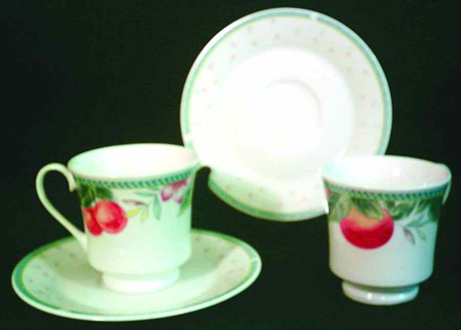 Citrus Marmalade Footed Cup & Saucer Set by Lynn's China-1
