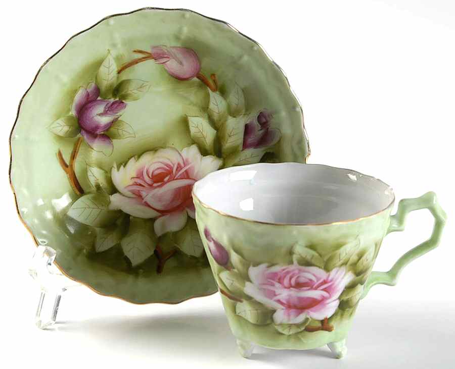 LEF59 Footed Cup & Saucer Set by Lefton-1