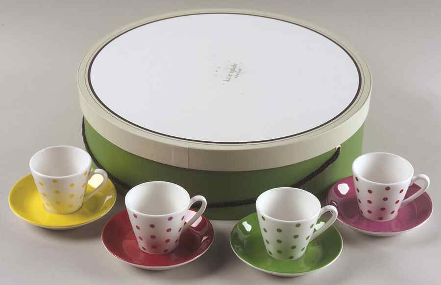 Larabee Dot (Boxed Set-4 Motifs) Demitasse Cup & Saucer Set by Lenox-1