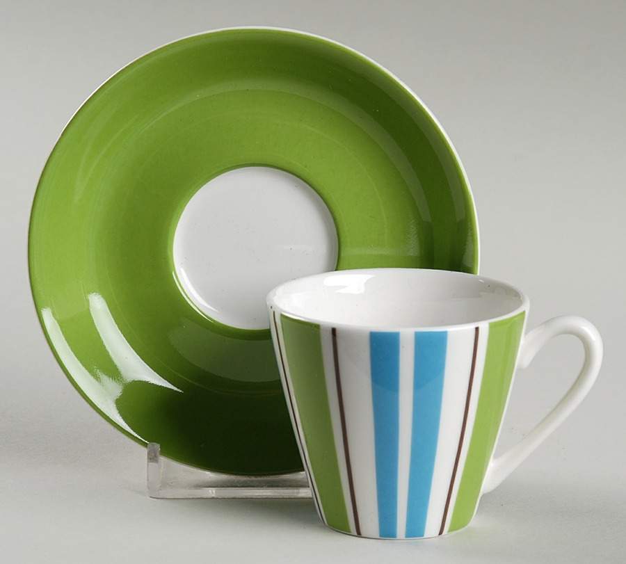 Collins Stripe Flat Demitasse Cup & Saucer Set by Lenox-1