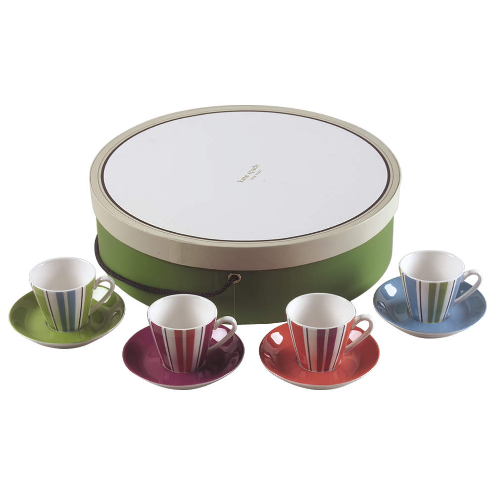 Collins Stripe (Boxed Set-4 Motifs) Demitasse Cup & Saucer Set by Lenox-1