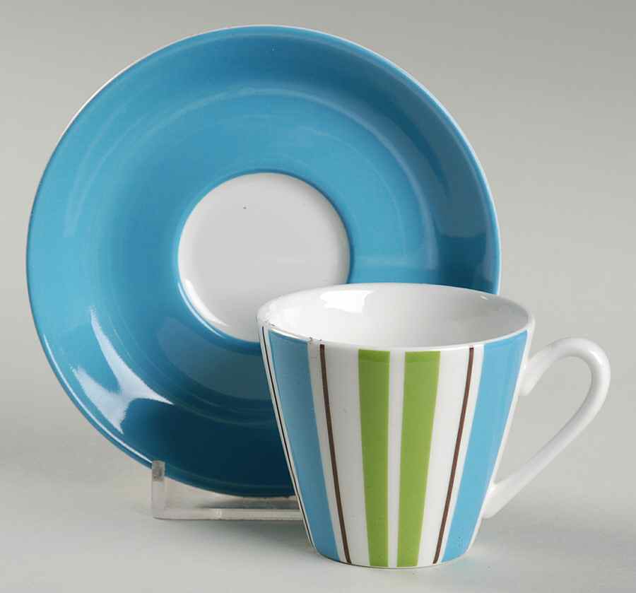 Collins Stripe Flat Demitasse Cup & Saucer Set by Lenox-1
