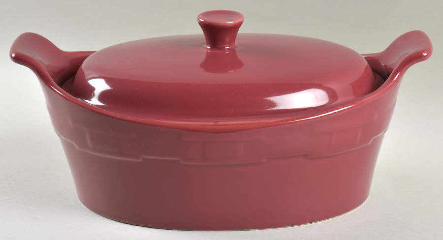 Woven Traditions Paprika 2 Quart Oval Covered Casserole by Longaberger-1