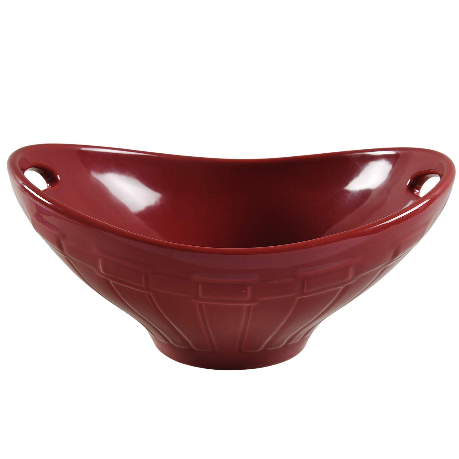 Woven Traditions Paprika 10" Oval Serving Bowl by Longaberger-1