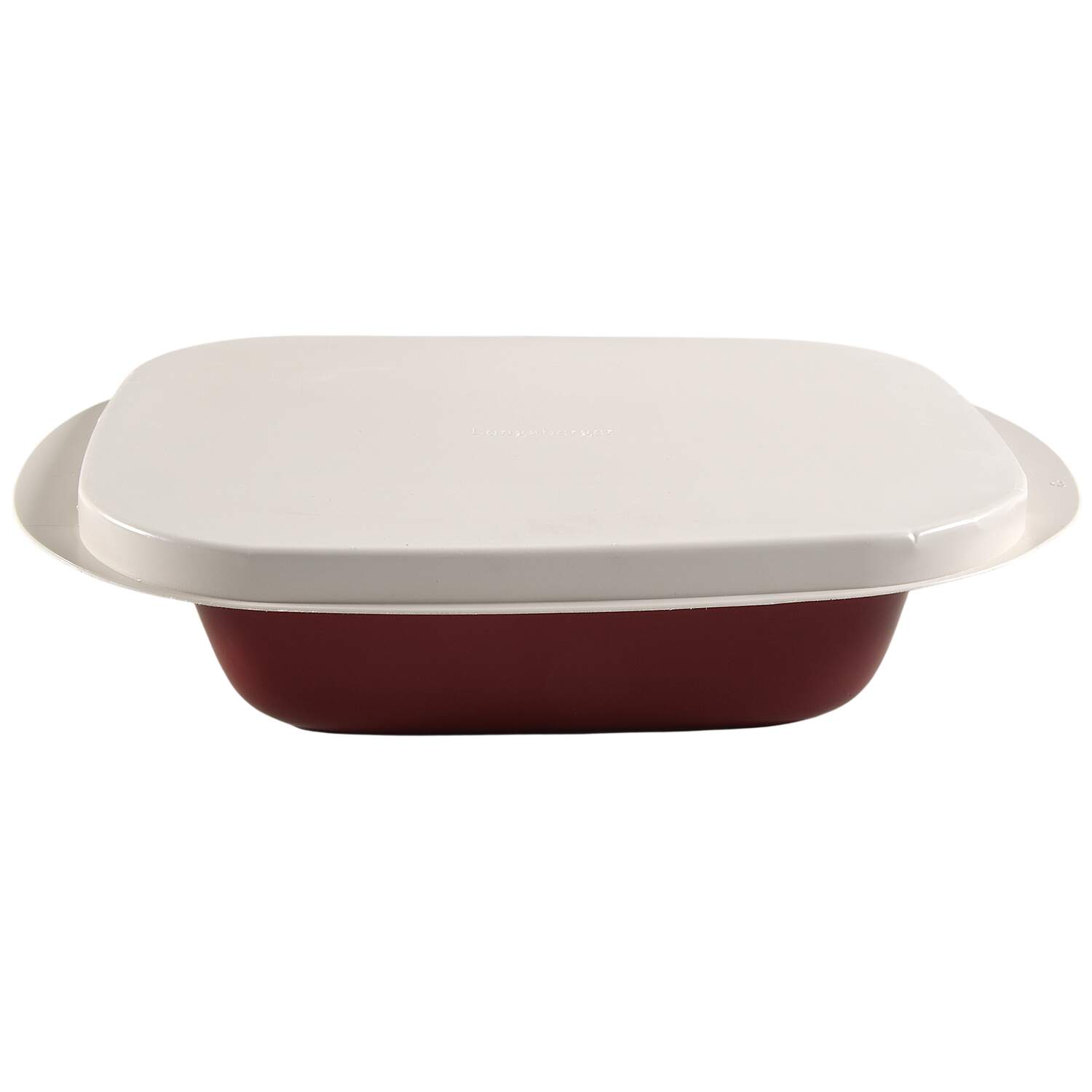 Woven Traditions Paprika 11" Sqaure Baker & Plastic Lid by Longaberger-1