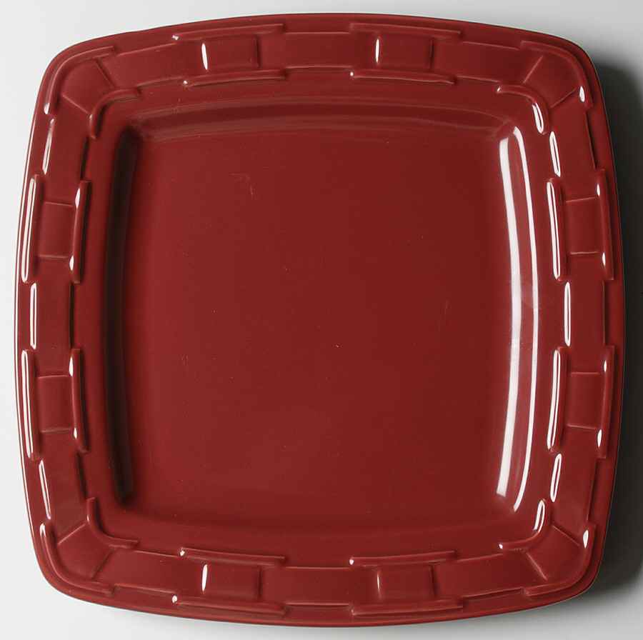 Woven Traditions Paprika Square Dinner Plate by Longaberger-1