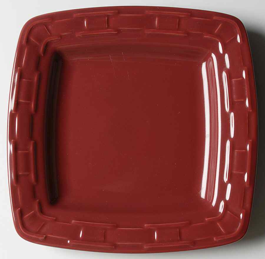 Woven Traditions Paprika Square Luncheon Plate by Longaberger-1
