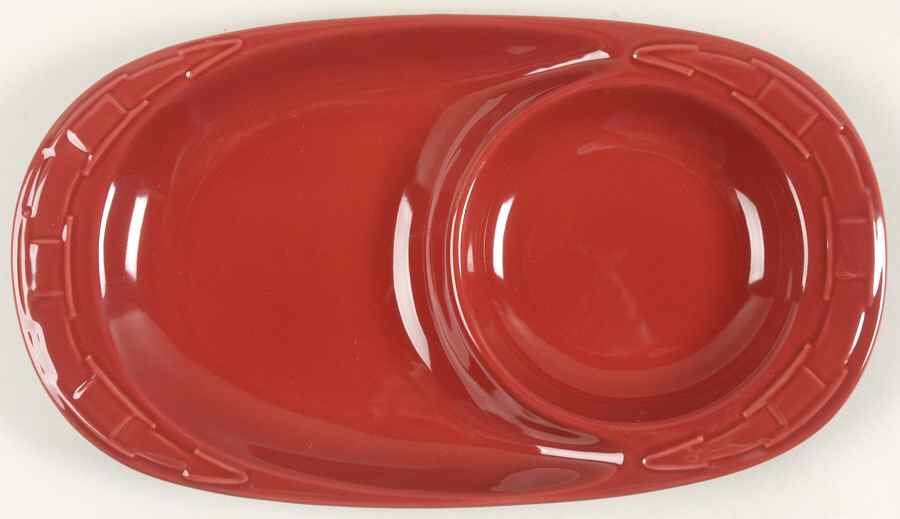 Woven Traditions Paprika Oval Snack Tray by Longaberger-1