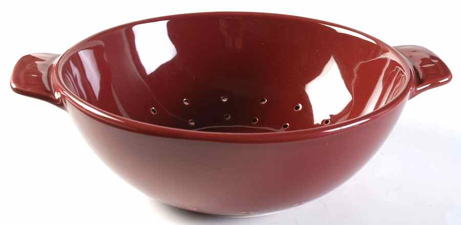 Woven Traditions Paprika Ceramic Colander by Longaberger-1