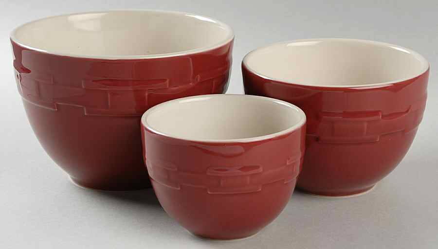 Woven Traditions Paprika (3 Piece) Nesting Bowl Set (3", 4", 5") by Longaberger-1