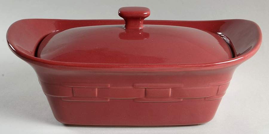 Woven Traditions Paprika 1.5 Quart Rectangular Covered Casserole by Longaberger-1