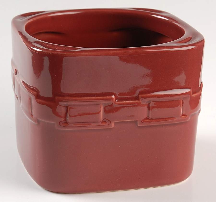 Woven Traditions Paprika Small Square Canister No Lid by Longaberger-1