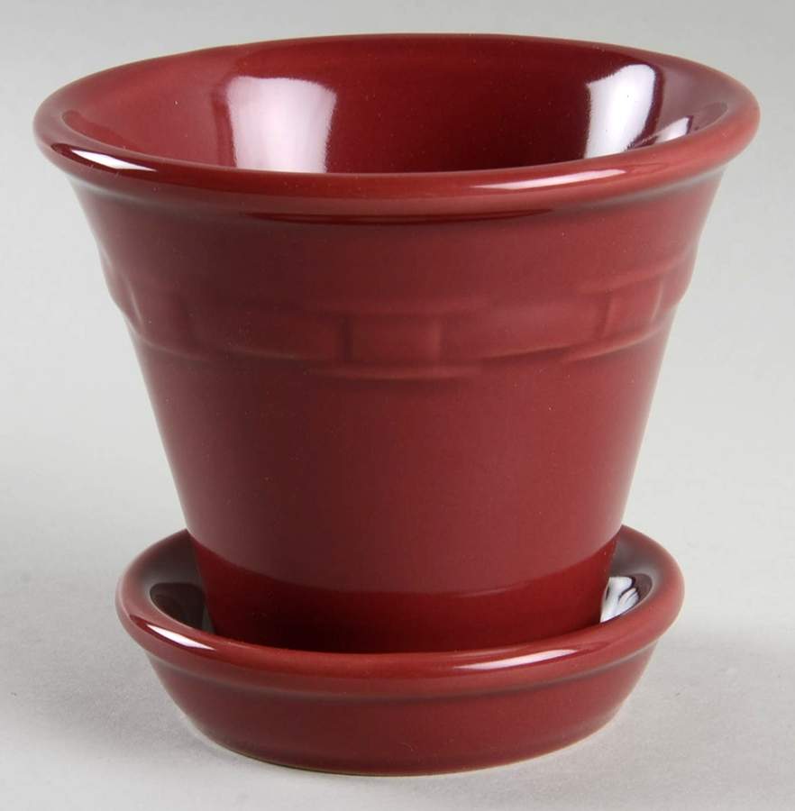 Woven Traditions Paprika 3" Flower Pot & Underplate by Longaberger-1