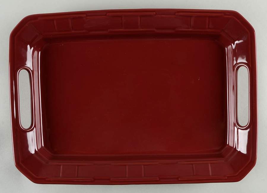 Woven Traditions Paprika 17" Handled Tray by Longaberger-1