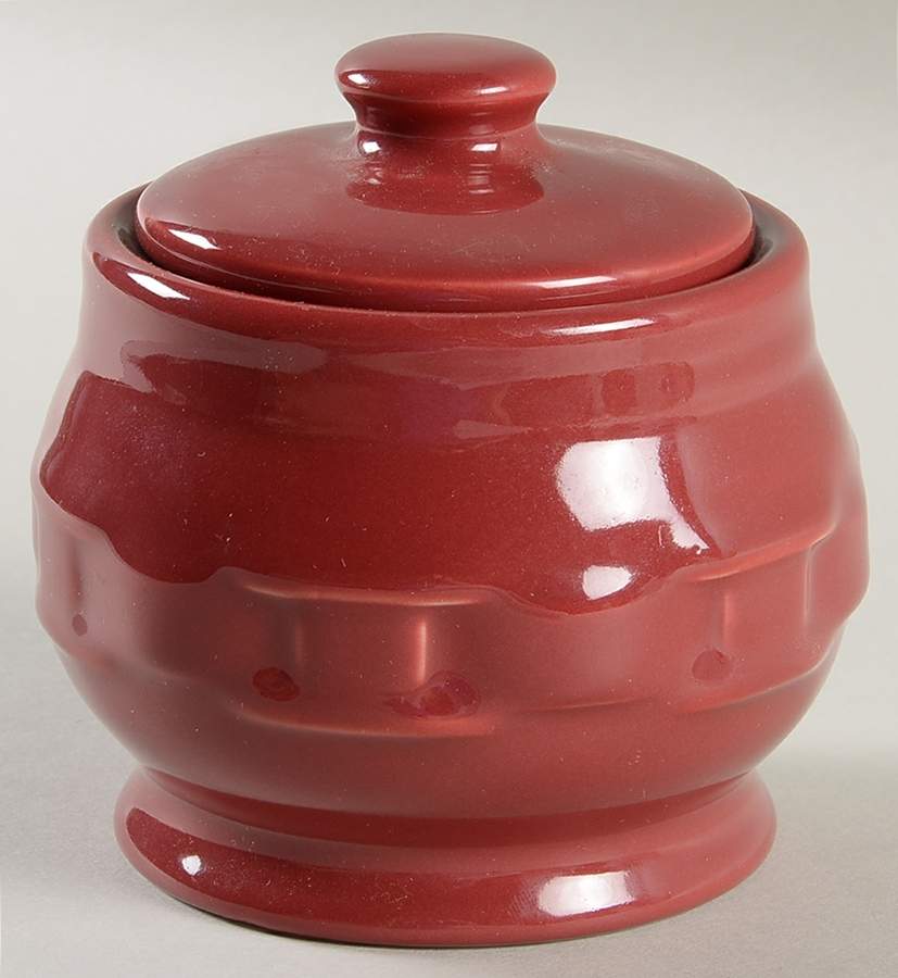 Woven Traditions Paprika Sugar Bowl & Lid by Longaberger-1
