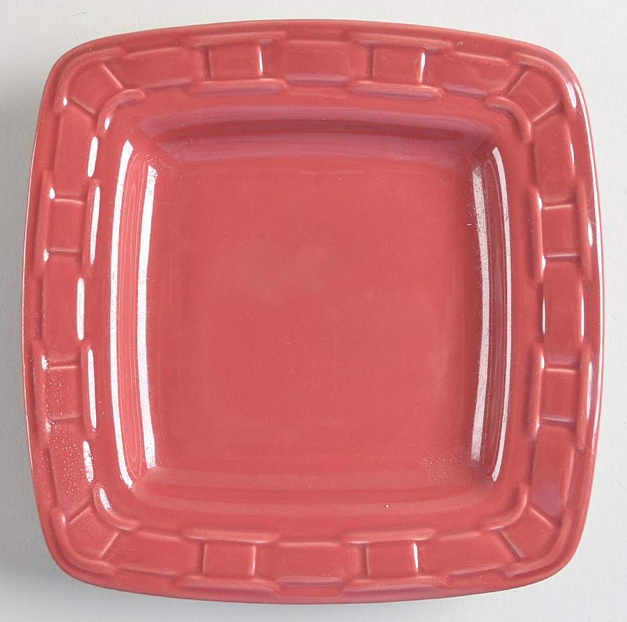 Woven Traditions Paprika Square Bread & Butter Plate by Longaberger-1