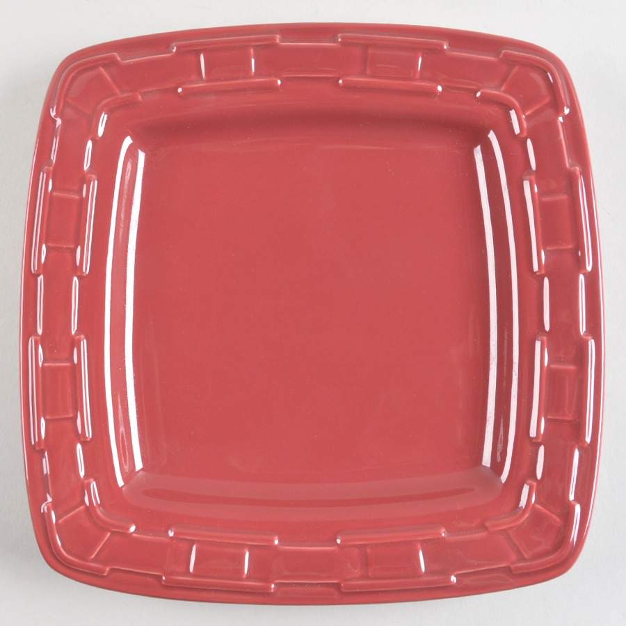 Woven Traditions Paprika Square Luncheon Plate by Longaberger-1